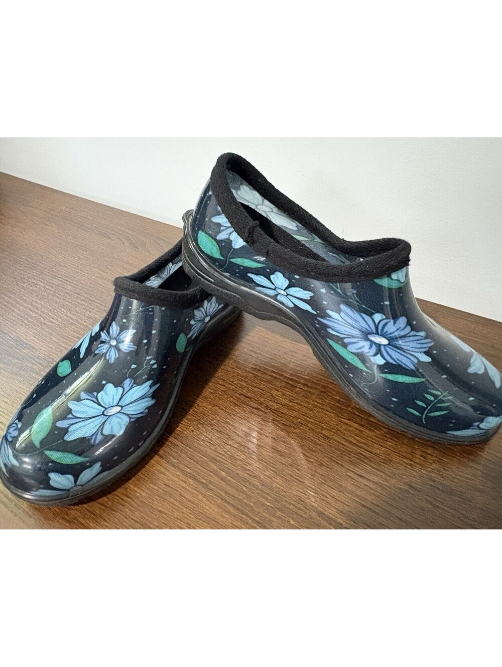 Kprm Women's Slip-On Clog Gardening Shoes US 8 Black/Blue/Green